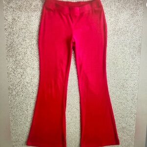 Red Flared Knit Pants